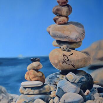 Painting titled "Honeymoon" by Istvan Cene Gal, Original Artwork, Oil Mounted on Wood Stretcher frame