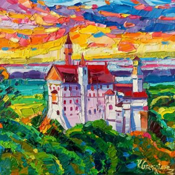 Painting titled "Art box - Neuschwan…" by Vanya Georgieva, Original Artwork, Oil Mounted on Wood Stretcher frame