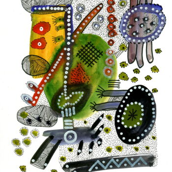 Peinture intitulée "o. T. - Werkverzeic…" par Gerhard Pollheide, Œuvre d'art originale, Aquarelle