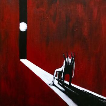 Painting titled "the last Moonlight" by Vaxo Lang, Original Artwork, Acrylic