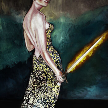 Digital Arts titled "Personnage.29" by José Sales Albella, Original Artwork, Oil