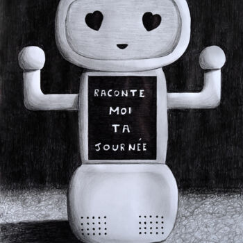 Disegno intitolato "Meilleur ami du fut…" da Bettina Dupont, Opera d'arte originale, Grafite