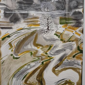 Painting titled "Addictions, prendre…" by Françoise Niel Aubin, Original Artwork, Watercolor