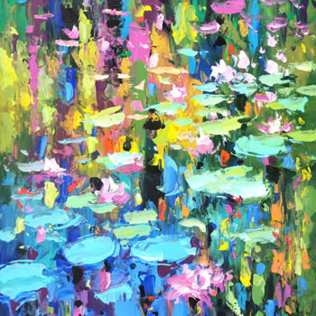 제목이 "Midday water lilies…"인 미술작품 Spiros로, 원작, 아크릴