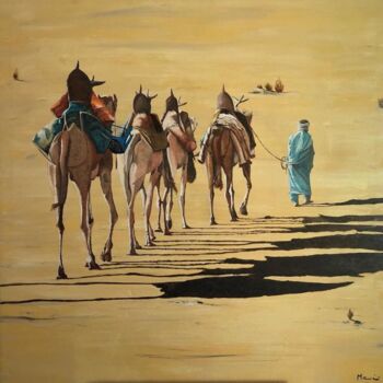 Pittura intitolato "Caravane" da Guido Mannini, Opera d'arte originale, Olio Montato su Telaio per barella in legno