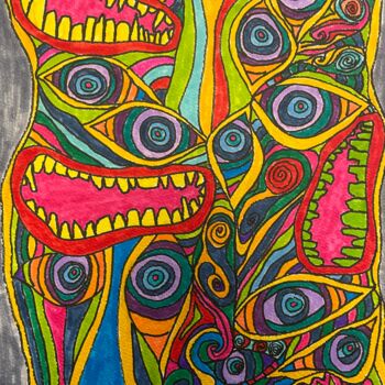 제목이 "Dessin au feutre or…"인 그림 Christophe Verger-Lecocq로, 원작, 마커 artwork_cat.에 장착됨