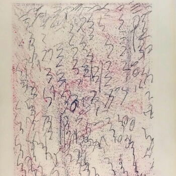 Gravures & estampes intitulée "Untitled asemic wri…" par Xavier Debeerst, Œuvre d'art originale, Monotype