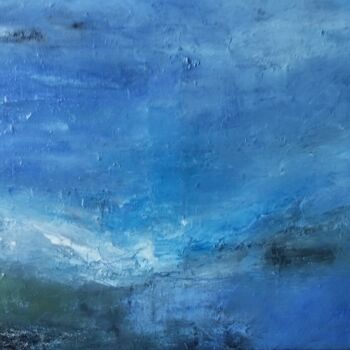 Peinture intitulée "Sans titre ( bleu)" par Pjc, Œuvre d'art originale, Huile Monté sur Châssis en bois