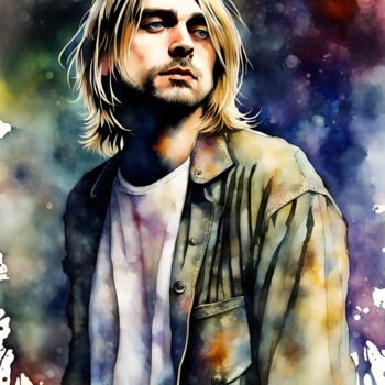 数字艺术 标题为“Kurt Cobain” 由Mankdhani, 原创艺术品, 2D数字工作
