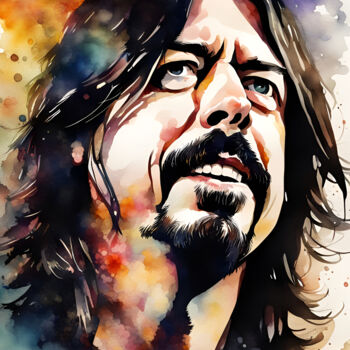 Digital Arts με τίτλο "Dave Grohl" από Mankdhani, Αυθεντικά έργα τέχνης, Εικόνα που δημιουργήθηκε με AI