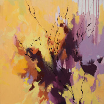 Malerei mit dem Titel "FLORAISON" von Fabia Zobel, Original-Kunstwerk, Acryl Auf Keilrahmen aus Holz montiert