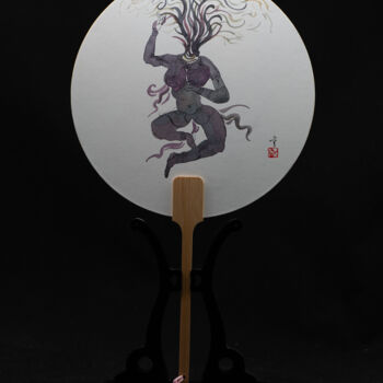 Malerei mit dem Titel "Dancer of the Bodhi…" von Rui Wang, Original-Kunstwerk, Aquarell