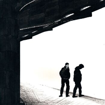 Drawing titled "The Shadow 3 / Тень…" by Vladimir Abaimov, Original Artwork, Ink