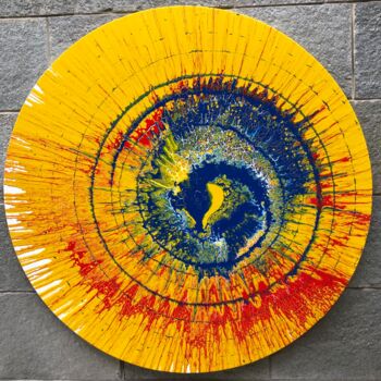 Painting titled "Tempesta solare" by Guido Mannini, Original Artwork, Enamel
