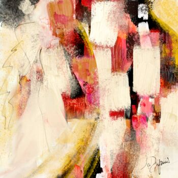 Painting titled ""âme soeur"" by Jocelyne Dupuis (Jo Dupuis), Original Artwork, Digital Painting Mounted on Wood Stretcher f…