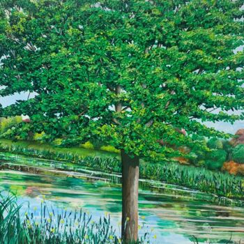 Malerei mit dem Titel "Erable au printemps" von Roger Dame, Original-Kunstwerk, Acryl
