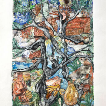 Pintura titulada "Mallorca-Impression…" por Rosa Bittner, Obra de arte original, Gouache