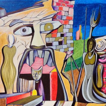 Painting titled "Secret" by Sentio O.M.T., Original Artwork, Acrylic