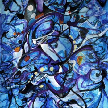 Schilderij getiteld "DNA... Ps. N. B" door Carlos Paredes Colin, Origineel Kunstwerk, Acryl
