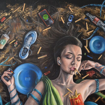 Painting titled "BRANDS OFF" by Natali Ustimenko, Original Artwork, Acrylic