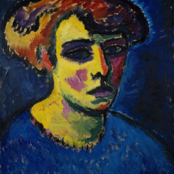 Painting titled "Tête de femme" by Alexej Von Jawlensky, Original Artwork, Oil