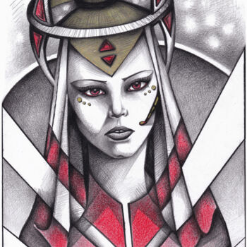 Dessin intitulée "Fantasia" par O-Hido Sonia Art, Œuvre d'art originale, Conté