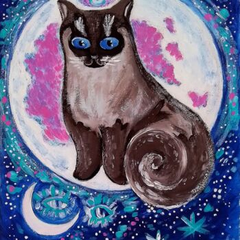 "Totem of the Cat" başlıklı Tablo Karolina Ingo (Karolina Navi -Ingo) tarafından, Orijinal sanat, Akrilik
