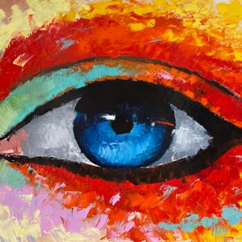 「Azure Vision」というタイトルの絵画 Ilya Tenyakovによって, オリジナルのアートワーク, オイル ウッドストレッチャーフレームにマウント