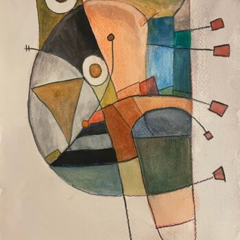 Painting titled "The Grumpy Pigeon o…" by Arnaud Quercy, Original Artwork, Watercolor