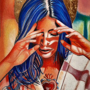 Drawing titled "Mary" by Lauragreenart, Original Artwork, Pastel