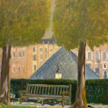 Peinture intitulée "Au Jardin des Tuile…" par Marie France Garrigues, Œuvre d'art originale, Huile