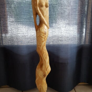 Scultura intitolato "Djinnette" da Max Bernard, Opera d'arte originale, Legno