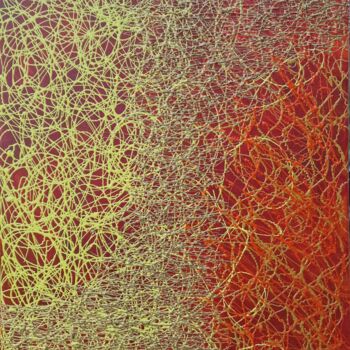 Painting titled "Warm autumn" by Anastasiia Doro, Original Artwork, Acrylic Mounted on Wood Stretcher frame