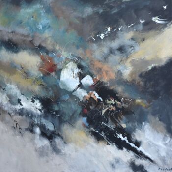 Malerei mit dem Titel "Himalaya" von Pol Ledent, Original-Kunstwerk, Öl Auf Keilrahmen aus Holz montiert