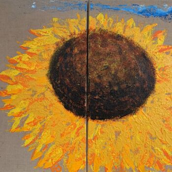 Картина под названием "Sunflower" - Elke Bügler, Подлинное произведение искусства, Акрил