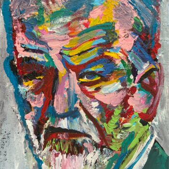 Malerei mit dem Titel "SIGMUND FREUD acryl…" von Lautir, Original-Kunstwerk, Acryl