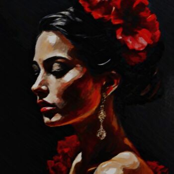 Painting titled "Celeste" by Queennoble, Original Artwork, Oil