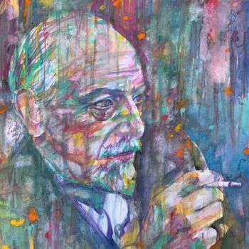 Peinture intitulée "LUIGI PIRANDELLO" par Lautir, Œuvre d'art originale, Aquarelle