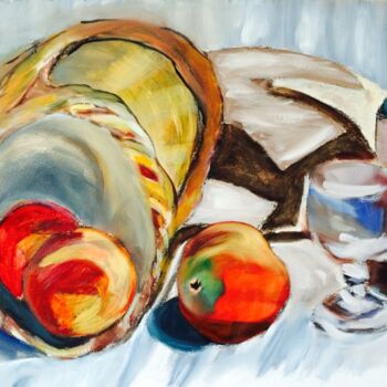 Painting titled "Miche de pain" by Sylvie Vedel, Original Artwork, Oil