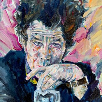 Malerei mit dem Titel "TOM WAITS" von Lautir, Original-Kunstwerk, Öl