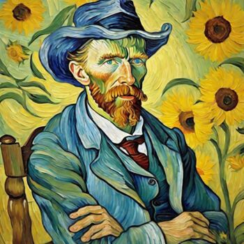 Digital Arts με τίτλο "Van Gogh - Right He…" από Mankdhani, Αυθεντικά έργα τέχνης, Εικόνα που δημιουργήθηκε με AI
