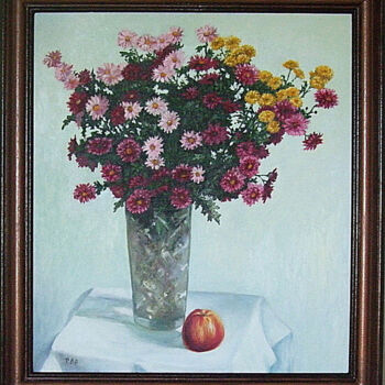 Painting titled "Still life with a G…" by Pola.B.Alex, Original Artwork, Oil