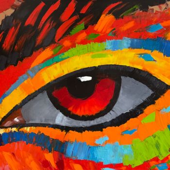 「Fiery Fury」というタイトルの絵画 Ilya Tenyakovによって, オリジナルのアートワーク, オイル ウッドストレッチャーフレームにマウント
