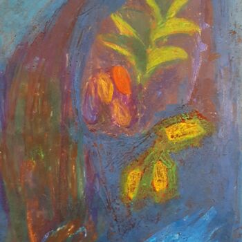 Painting titled "ORNEMENTS VEGETALES" by Mchartrie, Original Artwork, Pastel Mounted on Cardboard