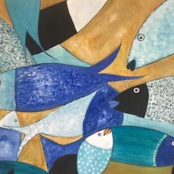 Painting titled "Peixe" by Pereira, Original Artwork, Acrylic