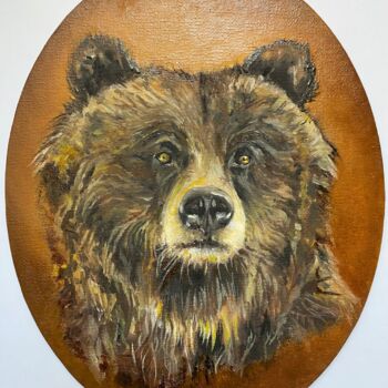 Peinture intitulée "Mr Bear" par Mishanina Julia, Œuvre d'art originale, Huile