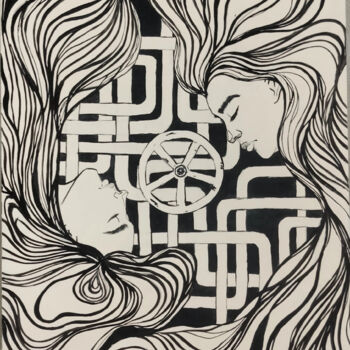 Peinture intitulée "When the city slept" par Misha Viktorova, Œuvre d'art originale, Acrylique