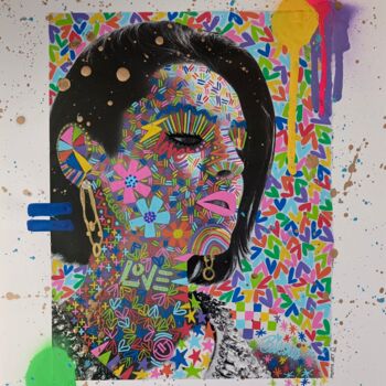 Collages intitulée "Girl Love Mag" par Monna Art, Œuvre d'art originale, Collages