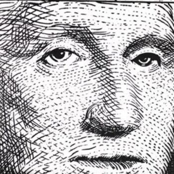 Peinture intitulée "George Washington" par Pavel Mokich, Œuvre d'art originale, Marqueur