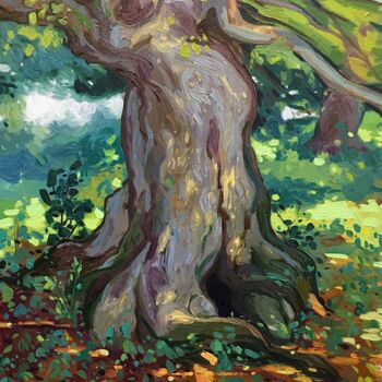 Ζωγραφική με τίτλο ""Tree''.." από Raffi Ghazaryan, Αυθεντικά έργα τέχνης, Λάδι Τοποθετήθηκε στο Ξύλινο φορείο σκελετό